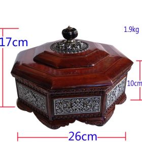 Dish Wooden Fruit Tray Basket Prismatic Auspicious Eight Treasures Candy Box