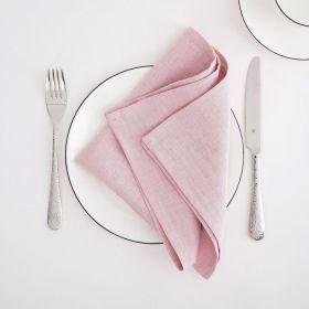 Pure Linen Insulation Placemat Square Wiping Towel Solid Color Napkin Mouth Cloth (Option: Hemp Light Pink-34 √ó 34cm)