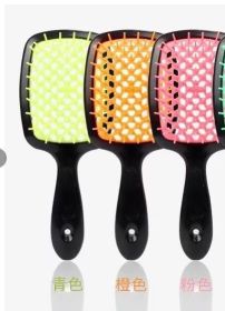 Hollow Mesh Comb Household Styling Comb Hollow Mesh Back Honeycomb Comb (Option: Orange Black Handle-OPP Bag)