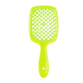 Hollow Mesh Comb Household Styling Comb Hollow Mesh Back Honeycomb Comb (Option: Fluorescent Green-OPP Bag)