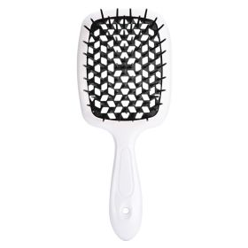 Hollow Mesh Comb Household Styling Comb Hollow Mesh Back Honeycomb Comb (Option: Black White Handle-OPP Bag)