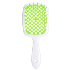 Hollow Mesh Comb Household Styling Comb Hollow Mesh Back Honeycomb Comb (Option: Green White Handle-OPP Bag)