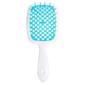 Hollow Mesh Comb Household Styling Comb Hollow Mesh Back Honeycomb Comb (Option: Blue White Handle-OPP Bag)