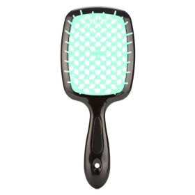 Hollow Mesh Comb Household Styling Comb Hollow Mesh Back Honeycomb Comb (Option: Light Green Black Handle-OPP Bag)