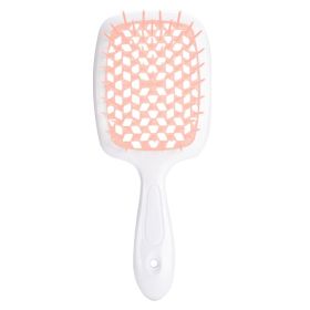 Hollow Mesh Comb Household Styling Comb Hollow Mesh Back Honeycomb Comb (Option: Light Pink White Handle-OPP Bag)