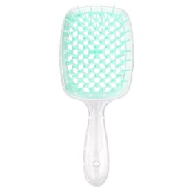 Hollow Mesh Comb Household Styling Comb Hollow Mesh Back Honeycomb Comb (Option: Light Green Transparent Handle-PVC Boxed)