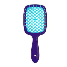 Hollow Mesh Comb Household Styling Comb Hollow Mesh Back Honeycomb Comb (Option: Purple Blue-PVC Boxed)